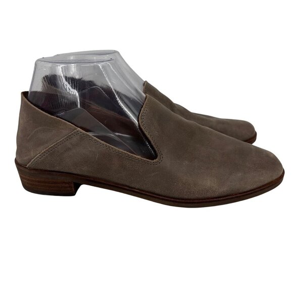 Lucky Brand Cahill Leather Flats Women's Size 8M Taupe Loafer Slip On - Picture 1 of 8